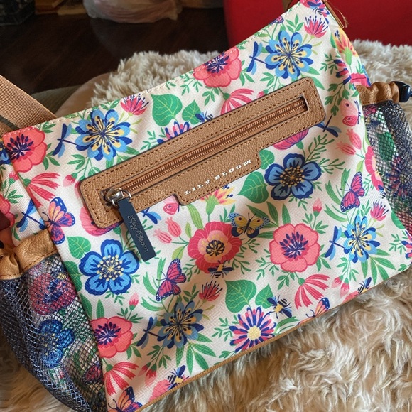 Lily Bloom Floral Design Canvas Shoulder Bag - Picture 2 of 4